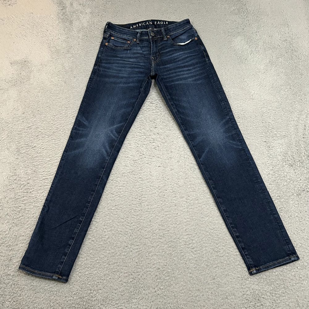 American Eagle Jeans Mens 29x32 Blue Denim Skinny Airflex 360 Dark Wash Stretch